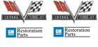 67fender-tj Nyrm Fender Emblems Chevelle El Camino Cross Flags Emblem Pair
