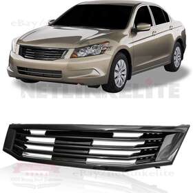 Aftermarket Products New Front Hood Bumper Grille Black For 2008-2010 Accord 4 Door Sedan Mu Style