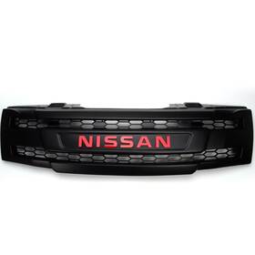 D40-06 Amc Grille Grill Front Black Red Fit Nissan Navara Frontier D40 2005-13 Led White