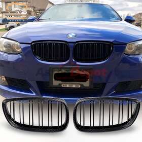 Astradepot 934633117807 Carbon Fiber Dual Slat Front Kidney Grill For Bmw E92 E93 335i Pre-lci 2007-2010