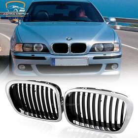 Astradepot 934653117757 For 1997-2003 Bmw E39 M5 525i 528i 530i 540i Front Kidney Grill Chrome Black 2x