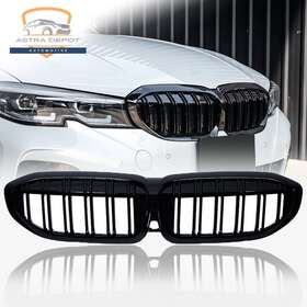Astradepot 934659118017 Glossy Black Dual Slats Front Grille Kidney Grill For Bmw G20 G21 330i 2019-2021