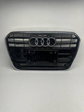 Glr-59443 Audi 12-15 A6 Quattro Upper Front Grille Assembly Sensor Holes Black Chrome Oem