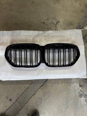 51138080619 Bcdi Front Bumper Grill Black Dual Slat Grille Fit 2020-2022 Bmw X1 F48 Lci Facelift