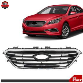 Ber229335 Berliii For Hyundai Sonata 2015/2016/2017 Front Upper Center Grill Black Chrome Grille