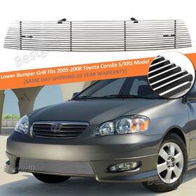 23015383ay Bestgrill Lower Bumper Grille Fits Toyota Corolla S/xrs 2005 06 07 08 Chrome Billet Grill