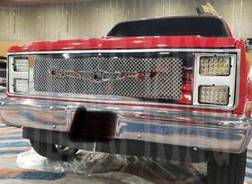 Bk-2847tia-55c Bling King 1981-1987 Chevy C10 Truck Tiarra Chrome Mesh Grille Dual Weave