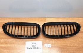 7077931 Bmw 04-10 Oem E63 E64 645ci 650 Front Upper Bumper Kidney Grilles Black Set