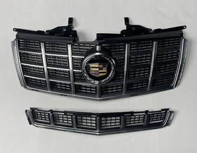 104-02318 Cadillac 2012-2014 Cts Sedan Front Bumper Grill Upper And Lower Black Silver Oem
