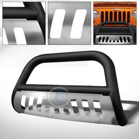 Ccbghdwran10mbba01 Champs Club Fit 10-18 Jeep Wrangler Jk Matte Blk/skid Bull Bar Brush Push Bumper Grill Guard