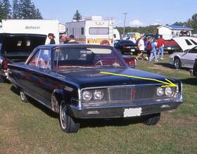 Sb-33646 Chrysler 2524261 Lh Eyebrow Fender - Grill Trim 1965