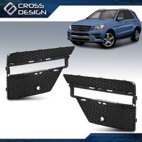 Ht-02flc2662abk Crossdesign Pair Bumper Grille Front Lh And Rh Outer Fit For 2012-2015 Mercedes-benz Ml350