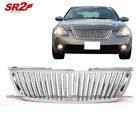 Fg-nati02-ch-v Motor Abs Chrome Front Bumper Hood Vertical Grill Grille Fits