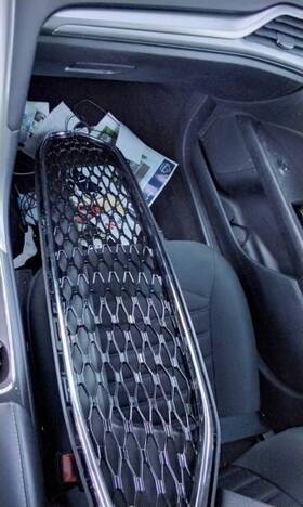 104-02813 Ford Grille Upper Chrome Surround Mesh Design Gloss Black Fits 17-19 Fusion 2693313