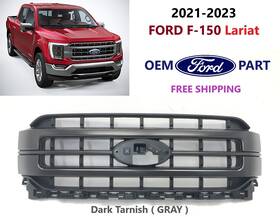 Ml34-8200-eew Ford Oem 2021 2022 2023 F-150 F 150 F150 Lariat Upper Grille Dark Tarnish Gray