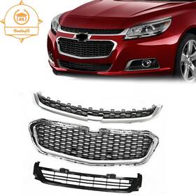 Agm2311etz04 Gatauto Front Upper Center Lower Grille Grill For 2014 2015 Chevrolet Malibu Chrome 3pcs