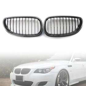 Geminiauto-ususa 612058750327 Front Kidney Grille Grill Fit For Bmw E60 E61 M5 5 Series 2004-2009 Carbon Pair