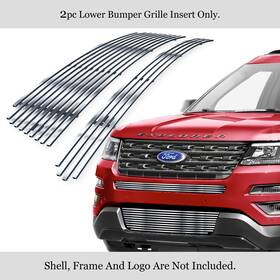 F66039s Grilleworld Unused Fits 2016-2019 Ford Explorer Lower Bumper Stainless Chrome Billet Grille