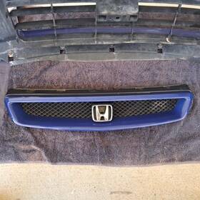 71121-s04-z01 Honda Oem Usdm 2000 Civic Em1 Si Front Bumper Grille Emblem Blue Ebp Ek B16a2