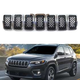 6az88dx8ab Hukyu 890000231326 7 Pcs Front Bumper Kidney Mesh Grille For Jeep Cherokee 2019-2022 New