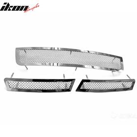 72-sm-chimp06-tb Ikon Motorsports Fits 06-13 Chevy Impala Mesh Style Front Bumper Insert Grille Stainless Steel