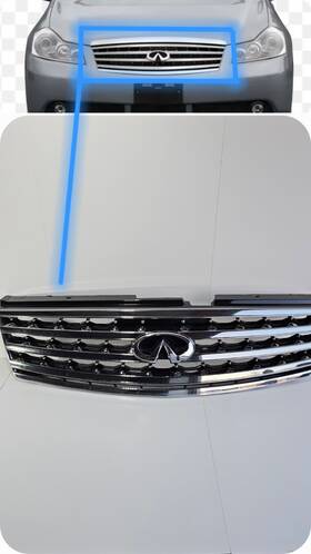 9621395 Infiniti Grille For 2006-2007 M35 M45 Chrome Plastic