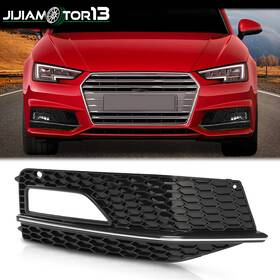 J-02flc10s7dbbr Jijiamotor13 Fit For 13-16 Audi A4 Quattro S4 S-line Fog Light Grille Right Side Black Chrome