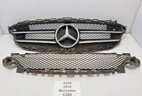 A2057430082 Mercedes-benz 15-17 Oem W205 C300 Front Bumper Center Hood Grill Emblem Lower Set