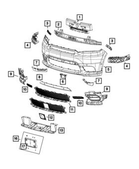 68320617aa Mopar Genuine Lower Grille