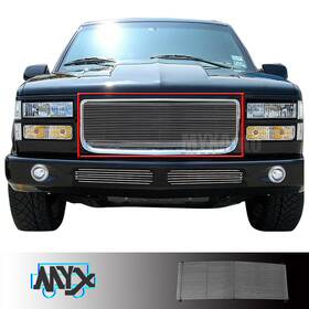 19015012mn-1 Myxauto Billet Grille Black Grill Cover For 1994-1999 Gmc Sierra C/k Pickup/suburban