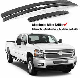 20011031an Myxauto Polished Billet Grill Fits 2011-2014 Chevy Silverado 2500hd/3500hd Grille Combo