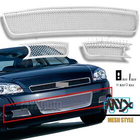 20025744t-1 Myxauto Fits 2006- 2013 Impala With Fog Light Stainless Steel Chrome Mesh Grille Grill