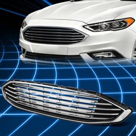 Npm64176 Newpoint Motor Open Box Factory Style Front Bumper Upper Grille Grill Fits 17-18 Ford Fusion