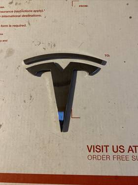 1017442-00-a Oem 2012-2015 Tesla Model S Front Bumper Grille Emblem Badge Chrome