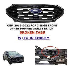 Pkt4b-8200-aa Oem Ford Part 2019 20 21 2022 Edge Front Upper Bumper Grille Broke Black