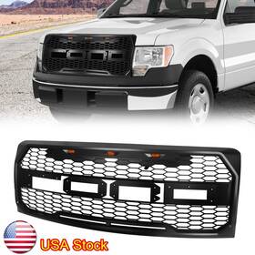 By-fa102 Powace Front Grill For 2009-2014 Ford F150 Raptor Style Bumper Grille With Leds Letters