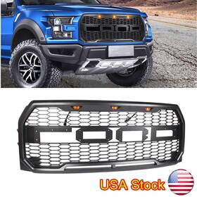 By-fa103 Powace Usa Front Grill Bumper Hood Grille For 2015-2017 Ford F150 Raptor With Lettersleds