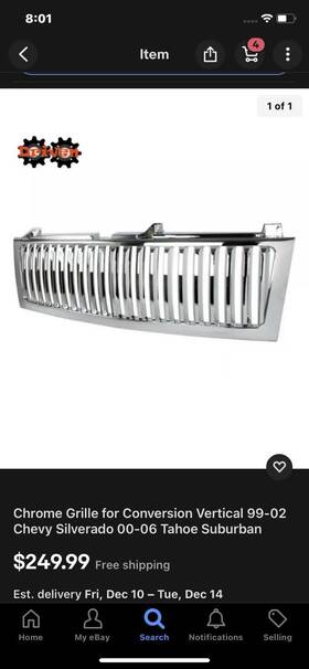 Crshx05148 Premium Replacement Parts Silver Chrome Grille