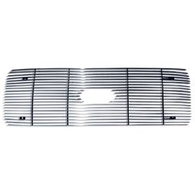 Profgbf2509971105 Proexhaust For 99-04 F250/f350/excursion Front Upper Billet Grille Insert Chrome With Blk Edge