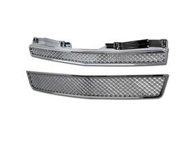 Profgtaho072pmechd6 Proexhaust Defective For 07-14 Tahoe/suburban/avalanche Mesh Front Hood Grille 2p Chrome D6