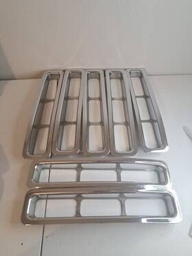 Rt26030 Rt Offroad Off-road 7 Piece Chrome Plastic Grille Inserts For 87-95 Jeep Yj Wrangler