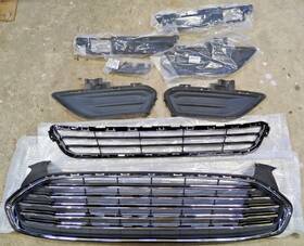 Silscvtt Po162925lt 13 14 15 16 Ford Fusion Front Radiator Grille Grill Upper Lower Kit Pics