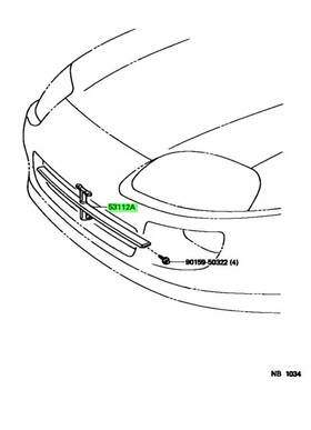 53112-14070-c0 Toyota Mk4 Mkiv Supra Oem Ft98 S2 Bumper Grille Splitter Center Grill Fits Jza80 93-02