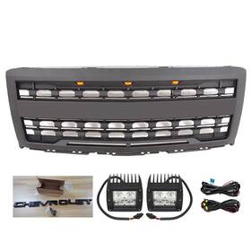 2014-2015silve Toyoton-shop Front Grille With Letters Grill For Chevy Chevrolet Silverado 1500 2014-2015 Black