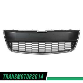 A-02hgl45f7abkd Transmotor2014 Front Bumper Grille Fit For 2012-2016 Chevrolet Sonic Center Black With Chrome Trim