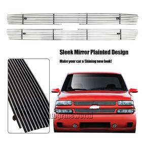 21015701as Truckmuse For 99-02 Chevy Silverado 1500/1500hd/250 Upper Chrome Billet Grille Insert