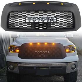 Maxtytrg0709 Tujiu 2073 Front Grille For 2007 2008 2009 Toyota Tundra Grill Matte Black With Leds Letters