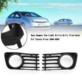 53113-47030 Vipjq 2x Bumper Fog Light Grille Grill Cover Fit Toyota Prius 04-09 05 06 07 08 Blk Yu