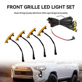 Grille-261-a Vipjq 4pcs Plastic Car Grille Led Lights Light Fit Toyota 4runner 2014-23 Trd Pro