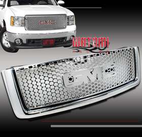 22761794 Watomiracing Auto Parts 07-13 Gmc Sierra 1500 Denali Truck Mesh Abs Upper Hood Grille Insert Chrome 1pc